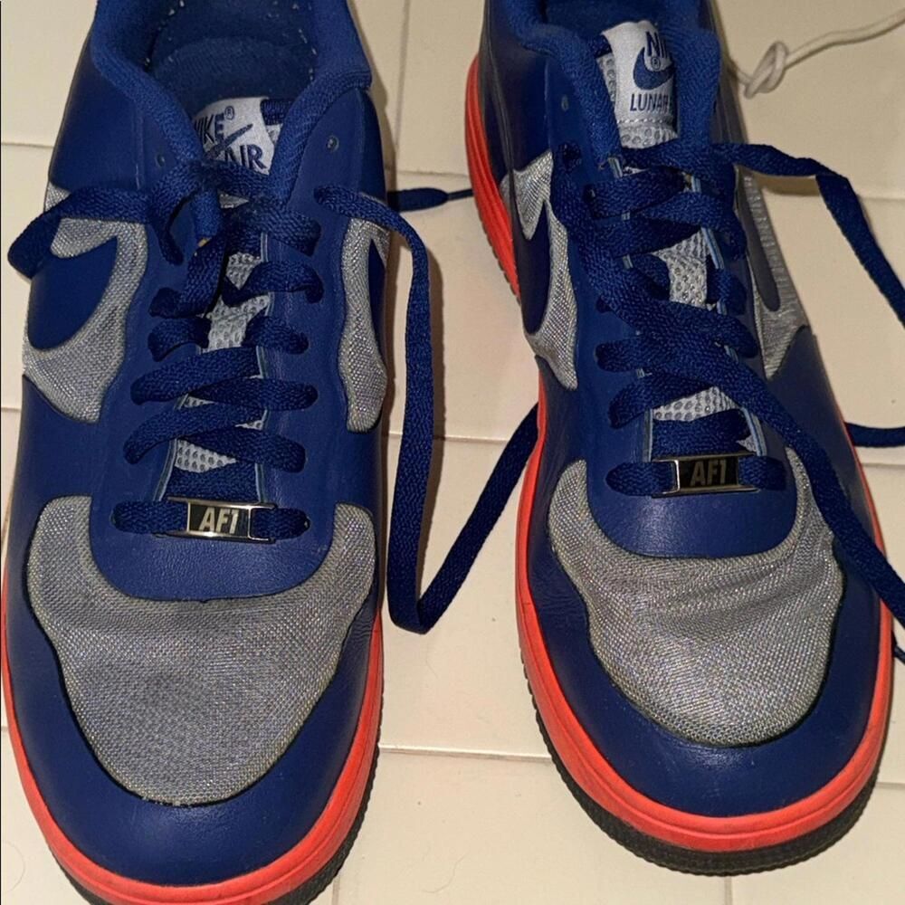 Nike Lunar Force 1 Low Royal Blue Grey Orange Men’s Size 10 - Picture 8 of 8